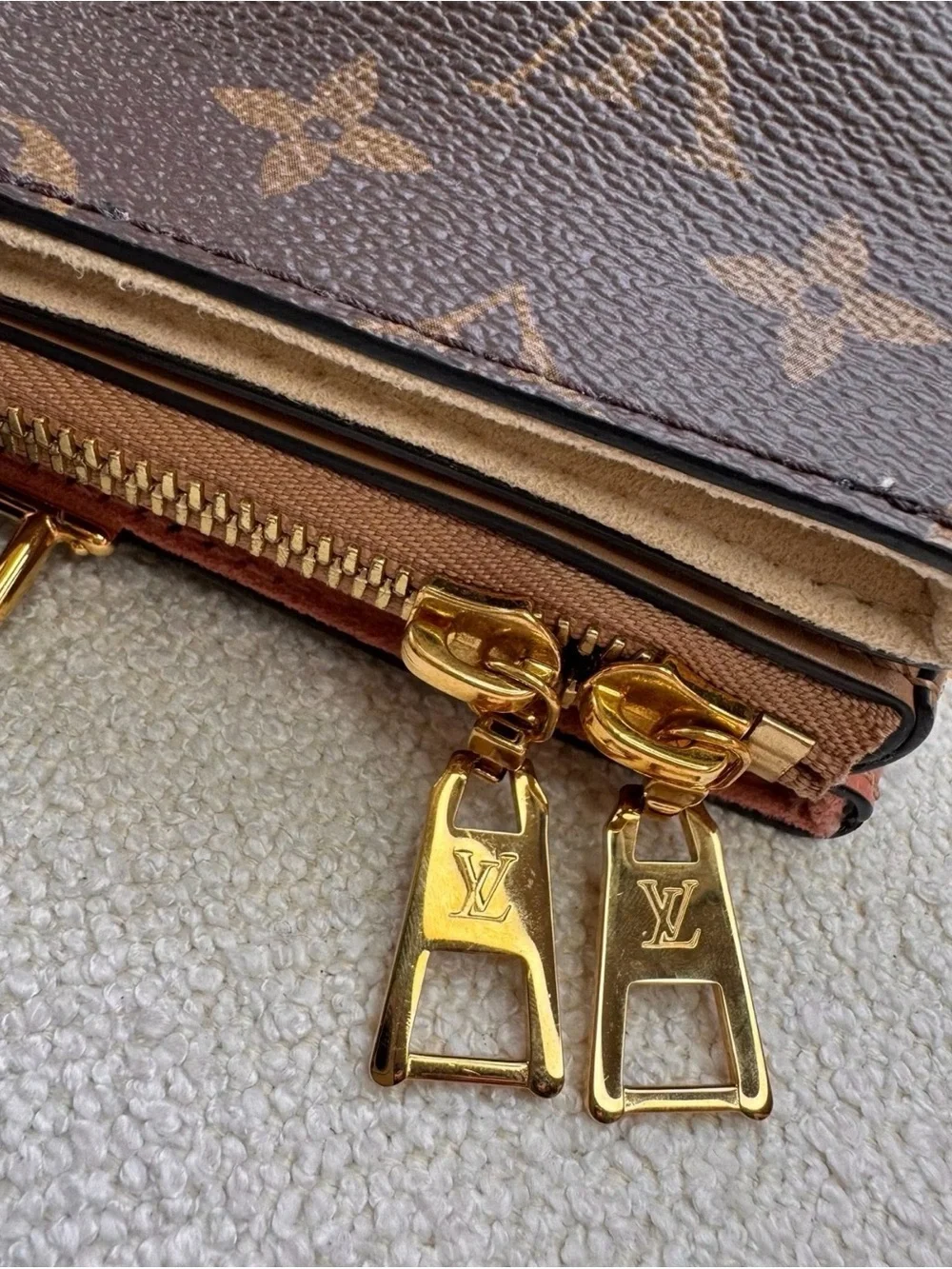 Louis Vuitton Monogram Tote with Pink Leather Tab and Gold Hardware